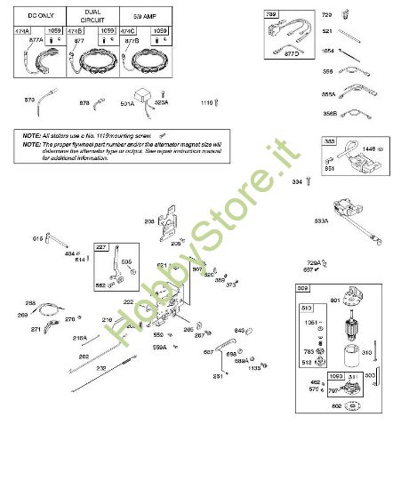B - Alternatore, comandi, dispositivo di avviamento elettrico, molla regolatore, accensione B&S - 21 €¦ 217802-0138-B1 brand Stihl